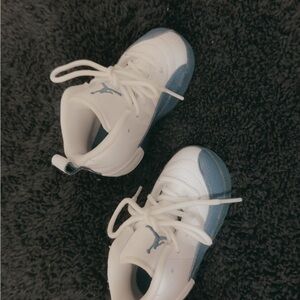 Jordan Kids White and Light Blue Sneakers